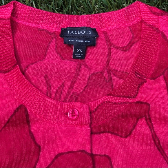 Talbots button cardigan in monochromatic pattern - Picture 4 of 4